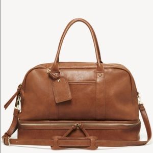 Sole Society large brown leather weekender bag